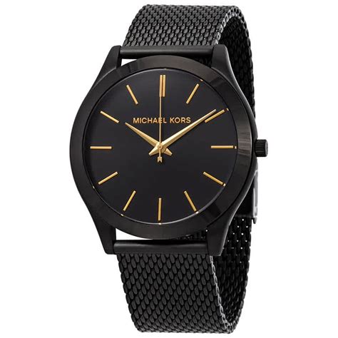 michael kors slim runway luggage leather watch|Michael Kors men's watches black.